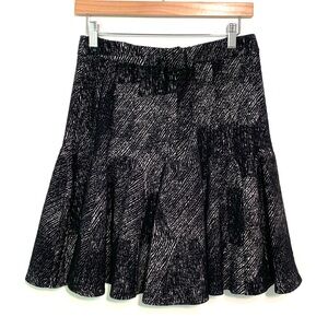 Banana Republic Godet Mini Skirt Black and White Striped Size 14 High Waist